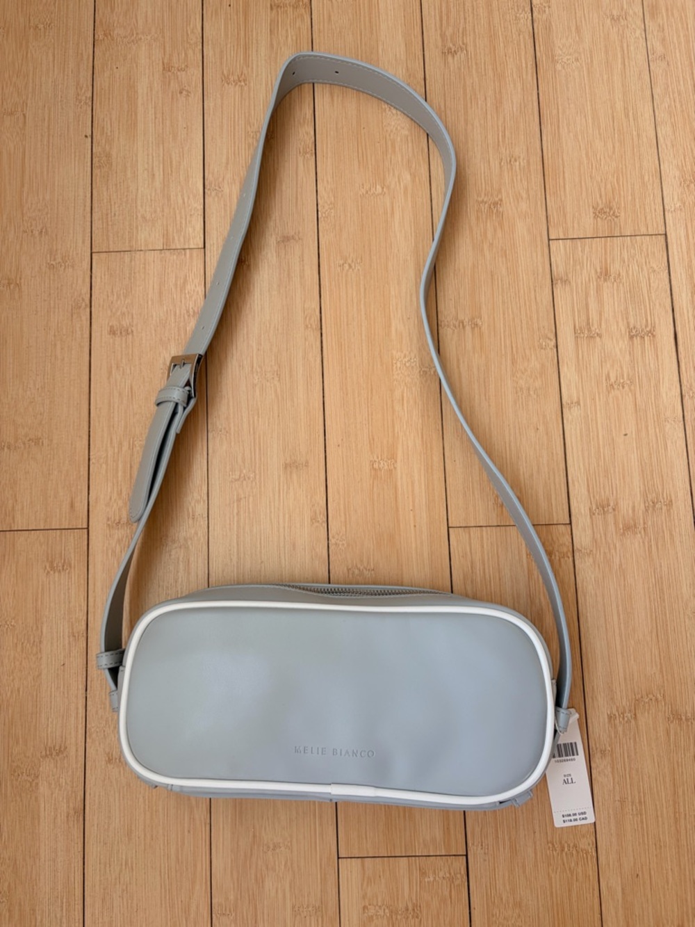 Melie Bianco Light Grey & White Shoulder Bag